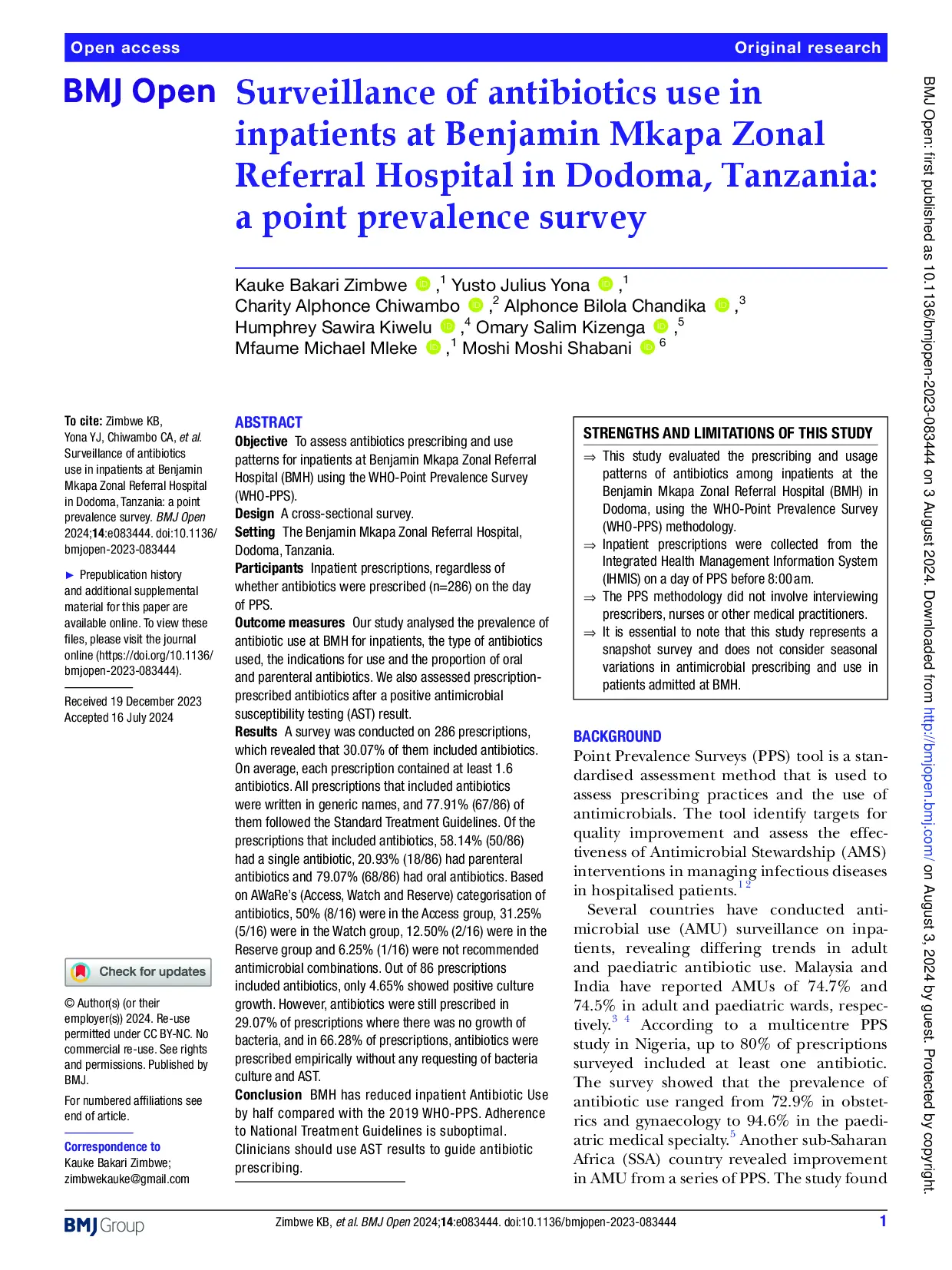 Surveillance of Antibiotic use